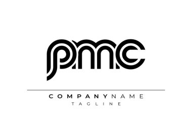 PMC Yaratıcı Eşsiz Modern Harf Logosu Tasarımı. Benzersiz bir harf dizaynına sahip stilize logo, soyut minimalist estetik ve modern cazibe sunar.