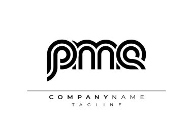 PME Yaratıcı Eşsiz Modern Harf Logosu Tasarımı. Benzersiz bir harf dizaynına sahip stilize logo, soyut minimalist estetik ve modern cazibe sunar.