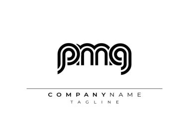 PMG Yaratıcı Eşsiz Modern Harf Logosu Tasarımı. Benzersiz bir harf dizaynına sahip stilize logo, soyut minimalist estetik ve modern cazibe sunar.