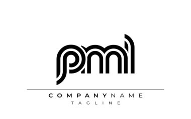 PML Yaratıcı Eşsiz Modern Harf Logosu Tasarımı. Benzersiz bir harf dizaynına sahip stilize logo, soyut minimalist estetik ve modern cazibe sunar.