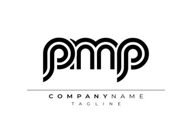 PMP Yaratıcı Eşsiz Modern Harf Logosu Tasarımı. Benzersiz bir harf dizaynına sahip stilize logo, soyut minimalist estetik ve modern cazibe sunar.