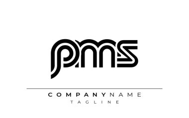 PMS Yaratıcı Eşsiz Modern Harf Logosu Tasarımı. Benzersiz bir harf dizaynına sahip stilize logo, soyut minimalist estetik ve modern cazibe sunar.
