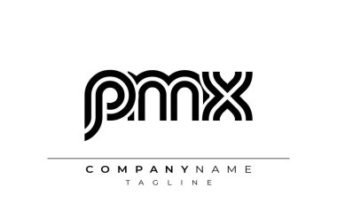 PMX Yaratıcı Eşsiz Modern Harf Logosu Tasarımı. Benzersiz bir harf dizaynına sahip stilize logo, soyut minimalist estetik ve modern cazibe sunar.