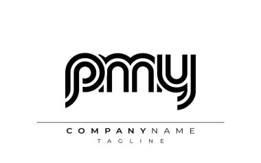 PMY Yaratıcı Eşsiz Modern Harf Logosu Tasarımı. Benzersiz bir harf dizaynına sahip stilize logo, soyut minimalist estetik ve modern cazibe sunar.
