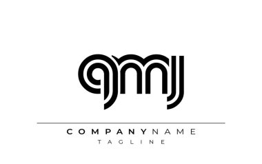 QMJ Yaratıcı Eşsiz Modern Harf Logosu Tasarımı. Benzersiz bir harf dizaynına sahip stilize logo, soyut minimalist estetik ve modern cazibe sunar.
