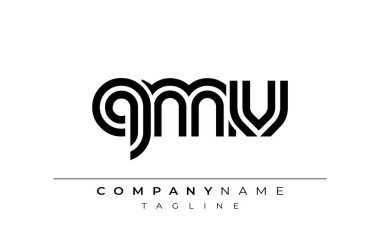 QMV Yaratıcı Eşsiz Modern Harf Logosu Tasarımı. Benzersiz bir harf dizaynına sahip stilize logo, soyut minimalist estetik ve modern cazibe sunar.
