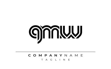 QMW Yaratıcı Eşsiz Modern Harf Logosu Tasarımı. Benzersiz bir harf dizaynına sahip stilize logo, soyut minimalist estetik ve modern cazibe sunar.
