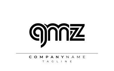 QMZ Yaratıcı Eşsiz Modern Harf Logosu Tasarımı. Benzersiz bir harf dizaynına sahip stilize logo, soyut minimalist estetik ve modern cazibe sunar.