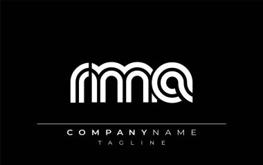 RMA Yaratıcı Eşsiz Modern Harf Logosu Tasarımı. Benzersiz bir harf dizaynına sahip stilize logo, soyut minimalist estetik ve modern cazibe sunar.