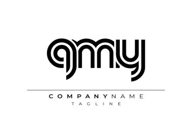 QMY Yaratıcı Eşsiz Modern Harf Logosu Tasarımı. Benzersiz bir harf dizaynına sahip stilize logo, soyut minimalist estetik ve modern cazibe sunar.