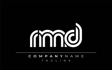 RMD Yaratıcı Eşsiz Modern Harf Logosu Tasarımı. Benzersiz bir harf dizaynına sahip stilize logo, soyut minimalist estetik ve modern cazibe sunar.