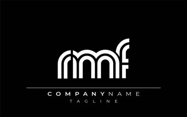 RMF Yaratıcı Eşsiz Modern Harf Logosu Tasarımı. Benzersiz bir harf dizaynına sahip stilize logo, soyut minimalist estetik ve modern cazibe sunar.