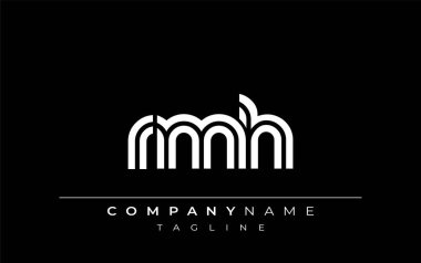 RMH Yaratıcı Eşsiz Modern Harf Logosu Tasarımı. Benzersiz bir harf dizaynına sahip stilize logo, soyut minimalist estetik ve modern cazibe sunar.