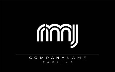 RMJ Yaratıcı Eşsiz Modern Harf Logosu Tasarımı. Benzersiz bir harf dizaynına sahip stilize logo, soyut minimalist estetik ve modern cazibe sunar.