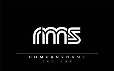 RMS Yaratıcı Eşsiz Modern Harf Logosu Tasarımı. Benzersiz bir harf dizaynına sahip stilize logo, soyut minimalist estetik ve modern cazibe sunar.