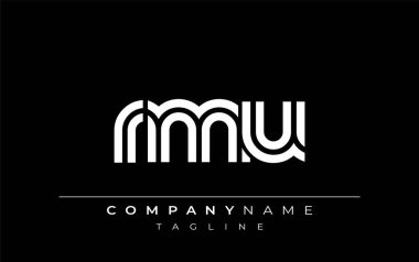 RMU Yaratıcı Eşsiz Modern Harf Logosu Tasarımı. Benzersiz bir harf dizaynına sahip stilize logo, soyut minimalist estetik ve modern cazibe sunar.