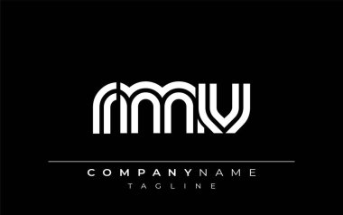 RMV Yaratıcı Eşsiz Modern Harf Logosu Tasarımı. Benzersiz bir harf dizaynına sahip stilize logo, soyut minimalist estetik ve modern cazibe sunar.