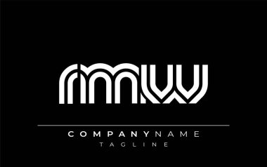RMW Yaratıcı Eşsiz Modern Harf Logosu Tasarımı. Benzersiz bir harf dizaynına sahip stilize logo, soyut minimalist estetik ve modern cazibe sunar.