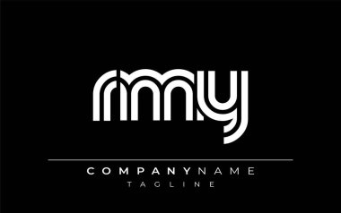 RMY Yaratıcı Eşsiz Modern Harf Logosu Tasarımı. Benzersiz bir harf dizaynına sahip stilize logo, soyut minimalist estetik ve modern cazibe sunar.