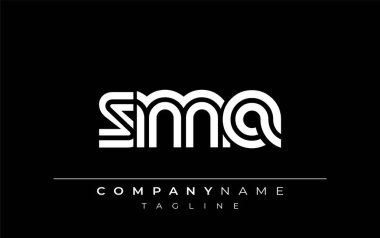 SMA Yaratıcı Eşsiz Modern Harf Logosu Tasarımı. Benzersiz bir harf dizaynına sahip stilize logo, soyut minimalist estetik ve modern cazibe sunar.