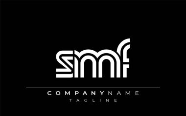 SMF Yaratıcı Eşsiz Modern Harf Logosu Tasarımı. Benzersiz bir harf dizaynına sahip stilize logo, soyut minimalist estetik ve modern cazibe sunar.