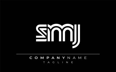 SMJ Yaratıcı Eşsiz Modern Harf Logosu Tasarımı. Benzersiz bir harf dizaynına sahip stilize logo, soyut minimalist estetik ve modern cazibe sunar.