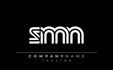 SMN Yaratıcı Eşsiz Modern Harf Logosu Tasarımı. Benzersiz bir harf dizaynına sahip stilize logo, soyut minimalist estetik ve modern cazibe sunar.