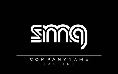 SMQ Yaratıcı Eşsiz Modern Harf Logosu Tasarımı. Benzersiz bir harf dizaynına sahip stilize logo, soyut minimalist estetik ve modern cazibe sunar.