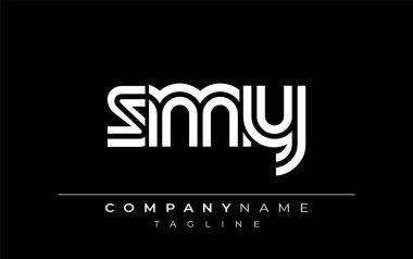 SMY Yaratıcı Eşsiz Modern Harf Logosu Tasarımı. Benzersiz bir harf dizaynına sahip stilize logo, soyut minimalist estetik ve modern cazibe sunar.