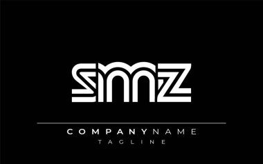 SMZ Yaratıcı Eşsiz Modern Harf Logosu Tasarımı. Benzersiz bir harf dizaynına sahip stilize logo, soyut minimalist estetik ve modern cazibe sunar.