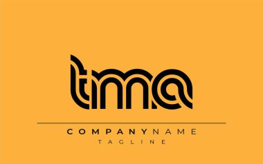 TMA Yaratıcı Eşsiz Modern Harf Logosu Tasarımı. Benzersiz bir harf dizaynına sahip stilize logo, soyut minimalist estetik ve modern cazibe sunar.