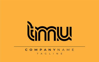 TMU Yaratıcı Eşsiz Modern Harf Logosu Tasarımı. Benzersiz bir harf dizaynına sahip stilize logo, soyut minimalist estetik ve modern cazibe sunar.