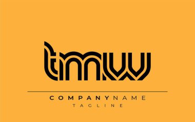 TMW Yaratıcı Eşsiz Modern Harf Logosu Tasarımı. Benzersiz bir harf dizaynına sahip stilize logo, soyut minimalist estetik ve modern cazibe sunar.