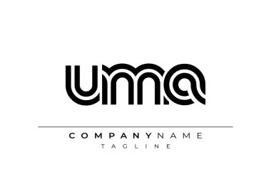 UMA Yaratıcı Eşsiz Modern Harf Logosu Tasarımı. Benzersiz bir harf dizaynına sahip stilize logo, soyut minimalist estetik ve modern cazibe sunar.