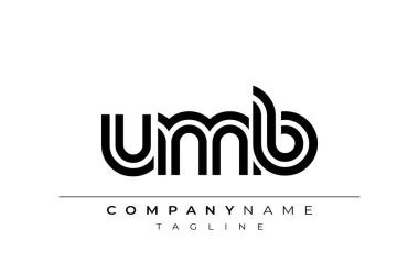 UMB Yaratıcı Eşsiz Modern Harf Logosu Tasarımı. Benzersiz bir harf dizaynına sahip stilize logo, soyut minimalist estetik ve modern cazibe sunar.