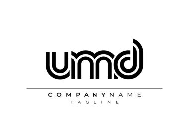 UMD Yaratıcı Eşsiz Modern Harf Logosu Tasarımı. Benzersiz bir harf dizaynına sahip stilize logo, soyut minimalist estetik ve modern cazibe sunar.