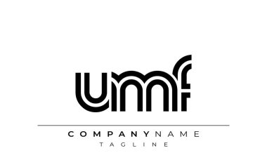 UMF Yaratıcı Eşsiz Modern Harf Logosu Tasarımı. Benzersiz bir harf dizaynına sahip stilize logo, soyut minimalist estetik ve modern cazibe sunar.