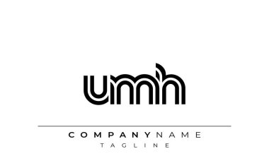 UMH Yaratıcı Eşsiz Modern Harf Logosu Tasarımı. Benzersiz bir harf dizaynına sahip stilize logo, soyut minimalist estetik ve modern cazibe sunar.