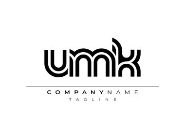 UMK Yaratıcı Eşsiz Modern Harf Logosu Tasarımı. Benzersiz bir harf dizaynına sahip stilize logo, soyut minimalist estetik ve modern cazibe sunar.