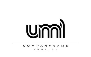 UML Yaratıcı Eşsiz Modern Harf Logosu Tasarımı. Benzersiz bir harf dizaynına sahip stilize logo, soyut minimalist estetik ve modern cazibe sunar.