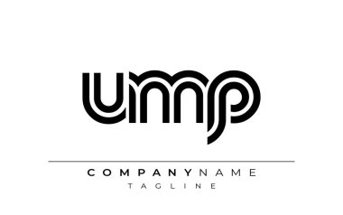 UMP Yaratıcı Eşsiz Modern Harf Logosu Tasarımı. Benzersiz bir harf dizaynına sahip stilize logo, soyut minimalist estetik ve modern cazibe sunar.