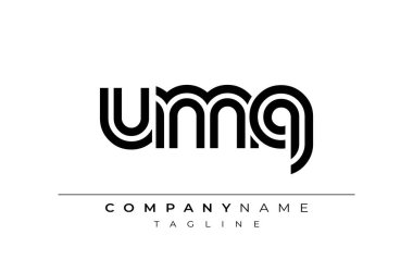 UMQ Yaratıcı Eşsiz Modern Harf Logosu Tasarımı. Benzersiz bir harf dizaynına sahip stilize logo, soyut minimalist estetik ve modern cazibe sunar.