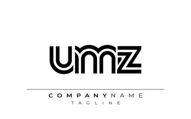UMZ Yaratıcı Eşsiz Modern Harf Logosu Tasarımı. Benzersiz bir harf dizaynına sahip stilize logo, soyut minimalist estetik ve modern cazibe sunar.