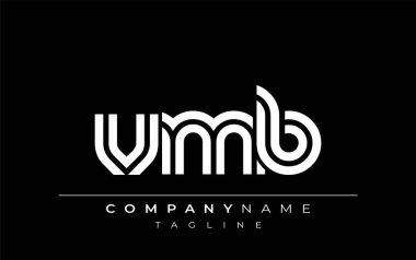 VMB Yaratıcı Eşsiz Modern Harf Logosu Tasarımı. Benzersiz bir harf dizaynına sahip stilize logo, soyut minimalist estetik ve modern cazibe sunar.