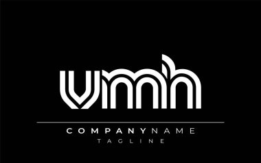 VMH Yaratıcı Eşsiz Modern Harf Logosu Tasarımı. Benzersiz bir harf dizaynına sahip stilize logo, soyut minimalist estetik ve modern cazibe sunar.