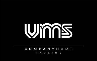 VMS Yaratıcı Eşsiz Modern Harf Logosu Tasarımı. Benzersiz bir harf dizaynına sahip stilize logo, soyut minimalist estetik ve modern cazibe sunar.