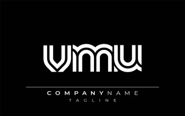 VMU Yaratıcı Eşsiz Modern Harf Logosu Tasarımı. Benzersiz bir harf dizaynına sahip stilize logo, soyut minimalist estetik ve modern cazibe sunar.