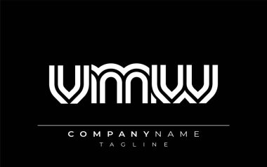 VMW Yaratıcı Eşsiz Modern Harf Logosu Tasarımı. Benzersiz bir harf dizaynına sahip stilize logo, soyut minimalist estetik ve modern cazibe sunar.