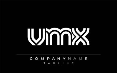 VMX Yaratıcı Eşsiz Modern Harf Logosu Tasarımı. Benzersiz bir harf dizaynına sahip stilize logo, soyut minimalist estetik ve modern cazibe sunar.