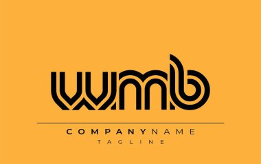 WMB Yaratıcı Eşsiz Modern Harf Logosu Tasarımı. Benzersiz bir harf dizaynına sahip stilize logo, soyut minimalist estetik ve modern cazibe sunar.